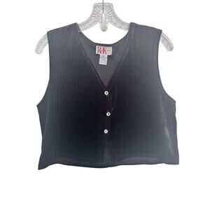 R&K Originals Black Velvet Vest Size 8P